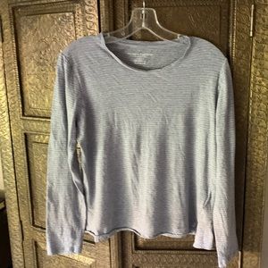 Majestic blue and Wht striped top